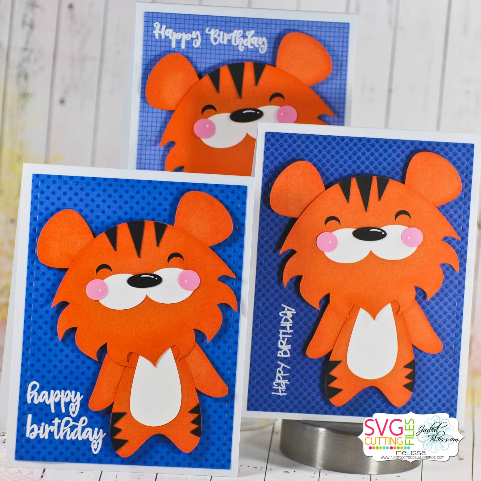 Download SVG Cutting Files: Chibi Tiger Happy Birthday Cards!