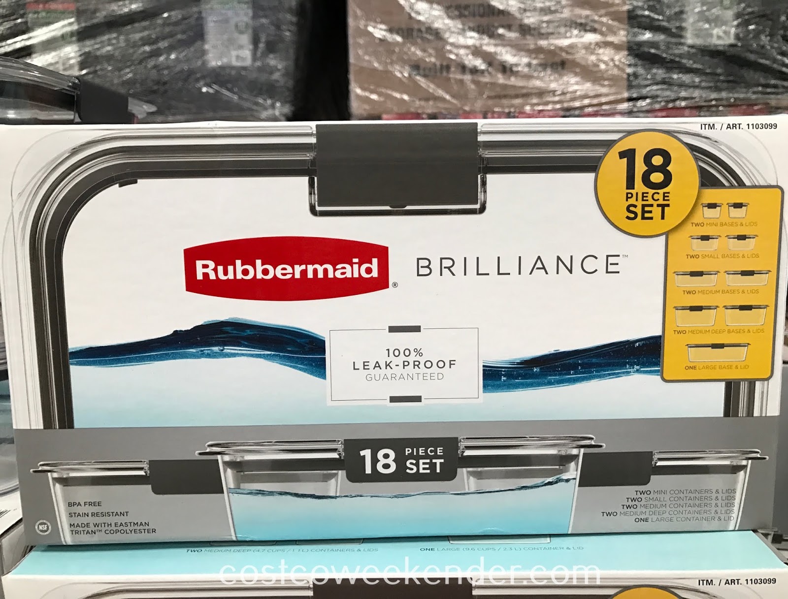 Rubbermaid Brilliance 18 Pc Clear Tritan Food Storage Set