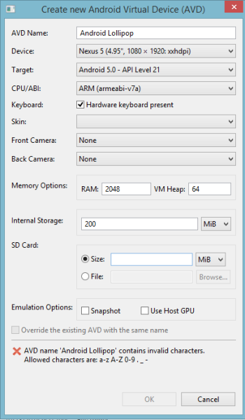 Android Lollipop Emulator