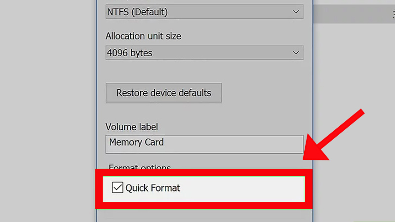 Nhấn vào Quick Format.