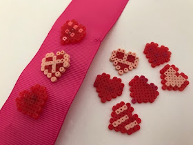 Tutorial - mini Hama bead heart pins