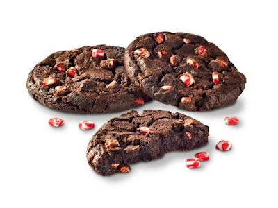 A trio of Jimmy John's Peppermint Chocolate Cookies.