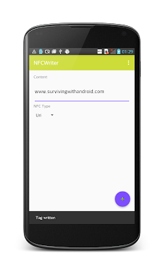write NFC tag in Android