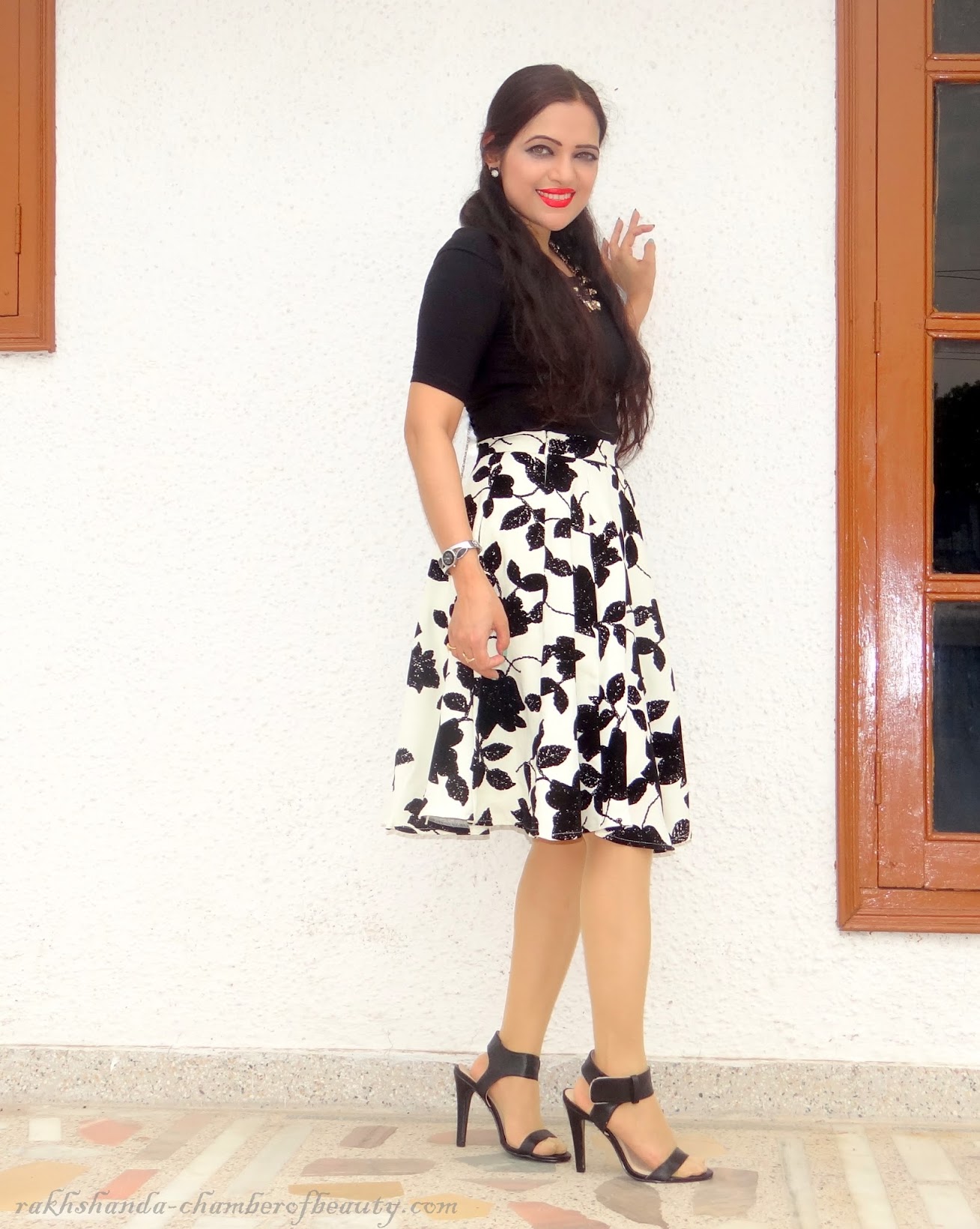 Summer Fashion- Monochromed it (OOTD)| How to style a black and white midi skirt, OOTD, Summer fashion trend, Zaful, Stalkbuylove, Indian fashion blogger