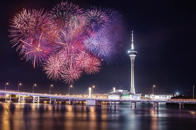 Macau Macao China fireworks tower