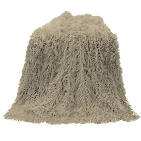 Taupe Mongolian Fur Throw by HiEnd Accents