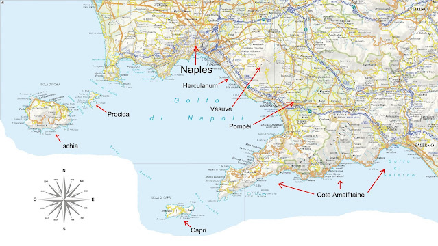 Carte de la région de Naples