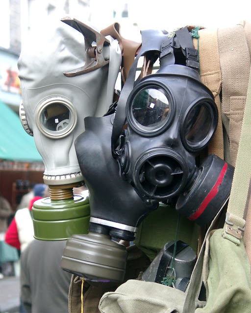 Gas masks for sale, Portobello Road Market, Portobello Road, Notting Hill, London