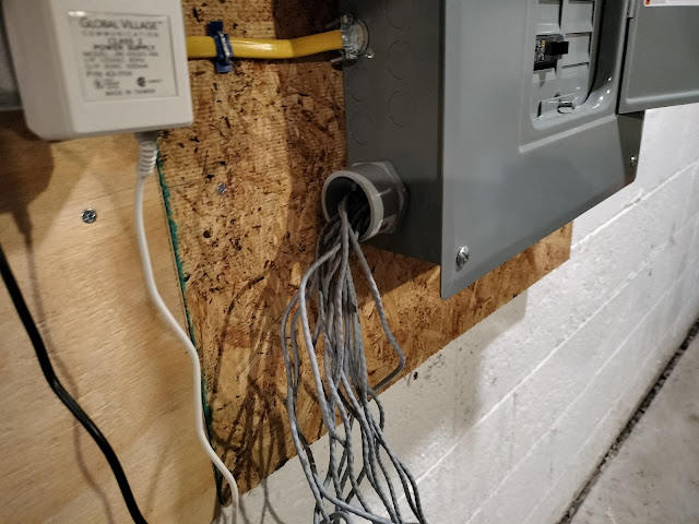 My CT wires entering the service panel through a conduit terminal