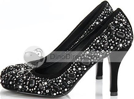 Black Wedding Shoes Stones