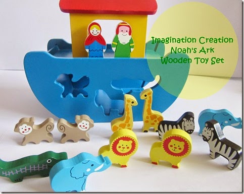 imagination creation noah's ark wooden toy set