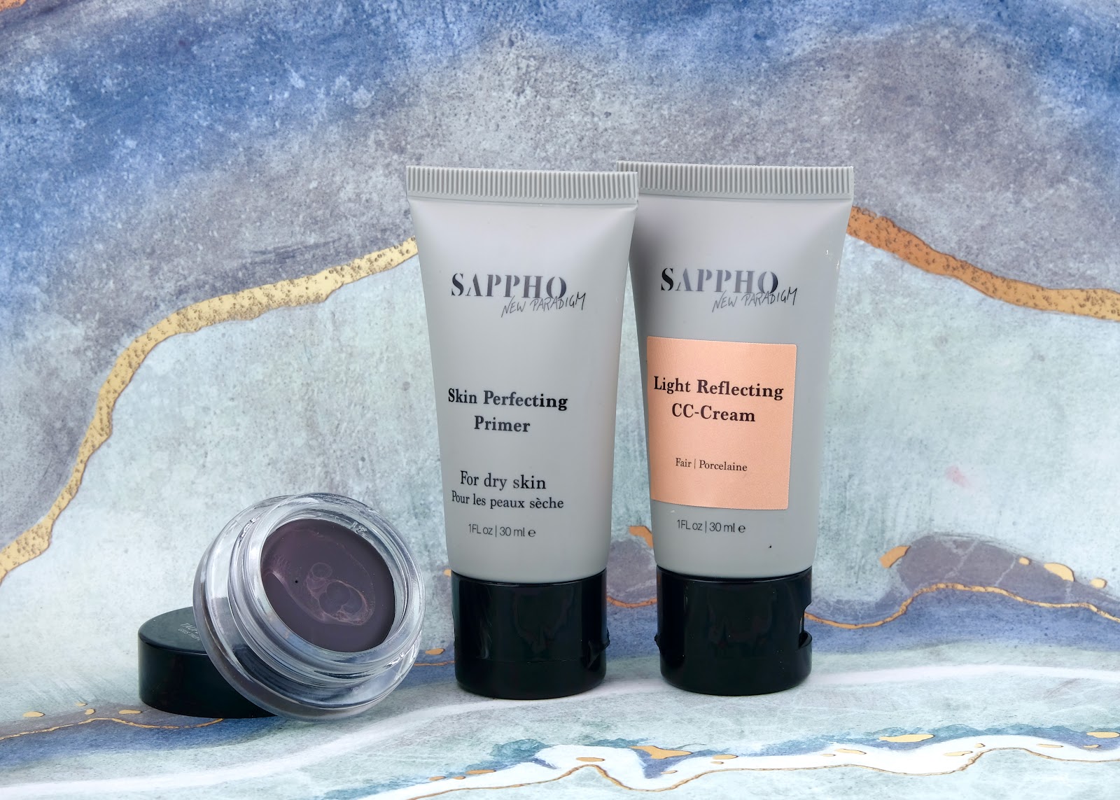 Sappho New Paradigm | Skin Perfecting Primer, Light Reflecting CC-Cream & Brow Pomade: Review and Swatches