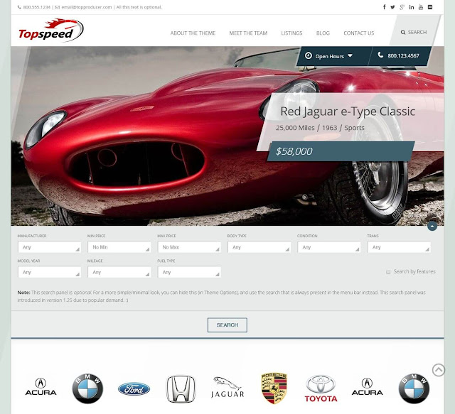 Plantilla WordPress para Rent Car