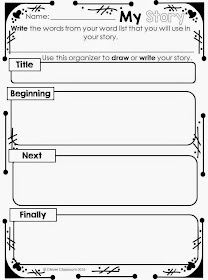 Narrative organizer from Valentine's Day Printable for any Word List