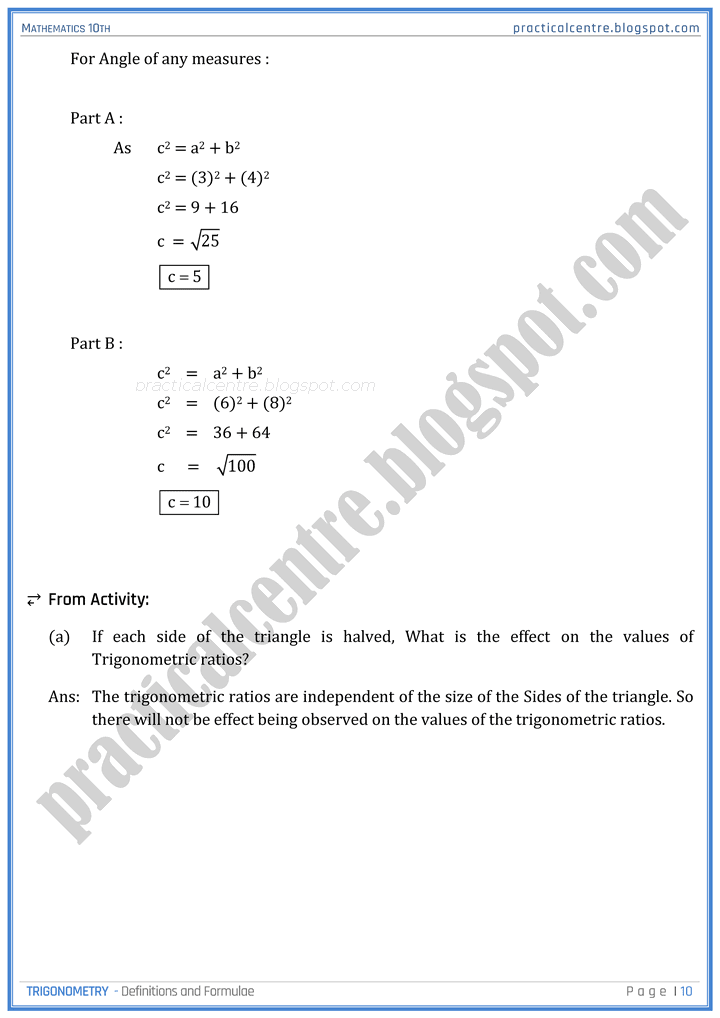 trigonometry-definitions-and-formulas-mathematics-10th