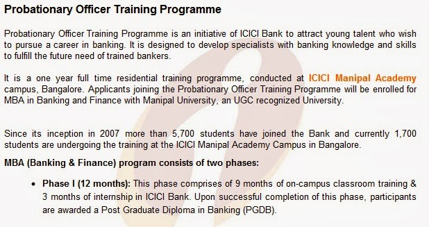 ICICI Bank Openings for   Probationary officer  for any degree freshers across India 