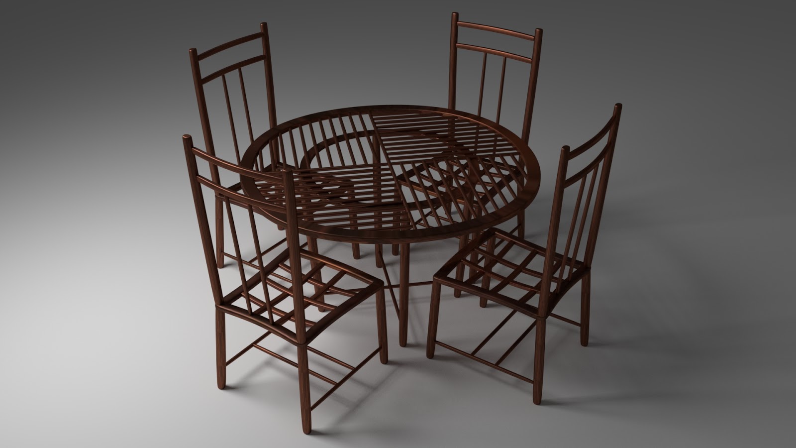 Free 3DW ood Cafe Table & Chairs .blend file