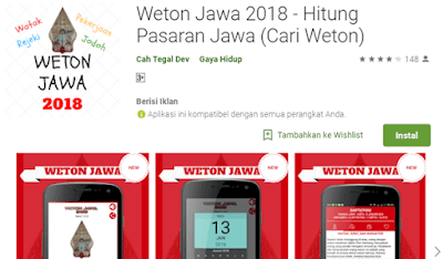 aplikasi hitung pasaran jawa atau cari weton 2018