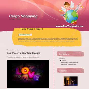 Cargo Shopping Blogger Template. blogger template for personal blog