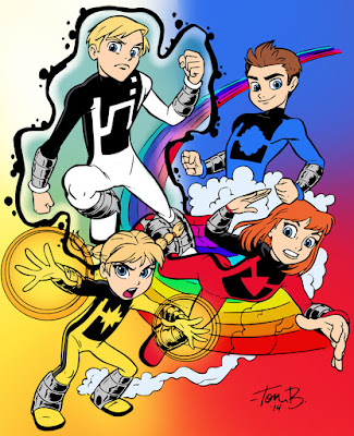 Tim Superhero anak-anak Power Pack (Alex, Julie, Jack, Katie Power) Marvel Comics Superhero Team