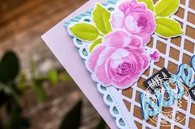 Sunny Studio Stamps: Everything's Rosy Frilly Frames Floral Birthday Card by Eloise Blue