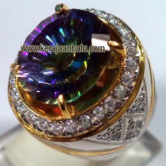 Toko Batu Mulia, Batu Permata Rainbow Mystic Quartz Kode P619