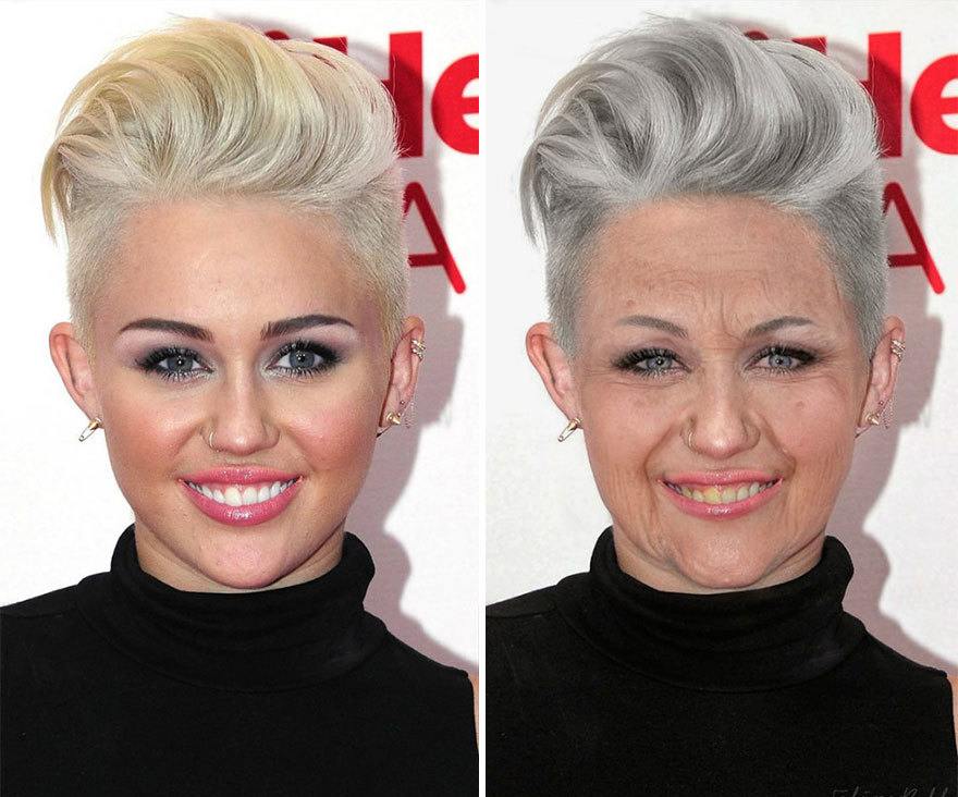 Female celebrities, Old Face Photoshop