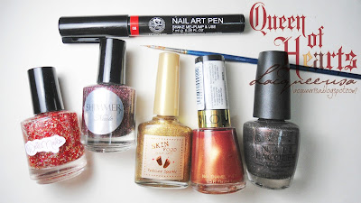 Nail polishes and tools used