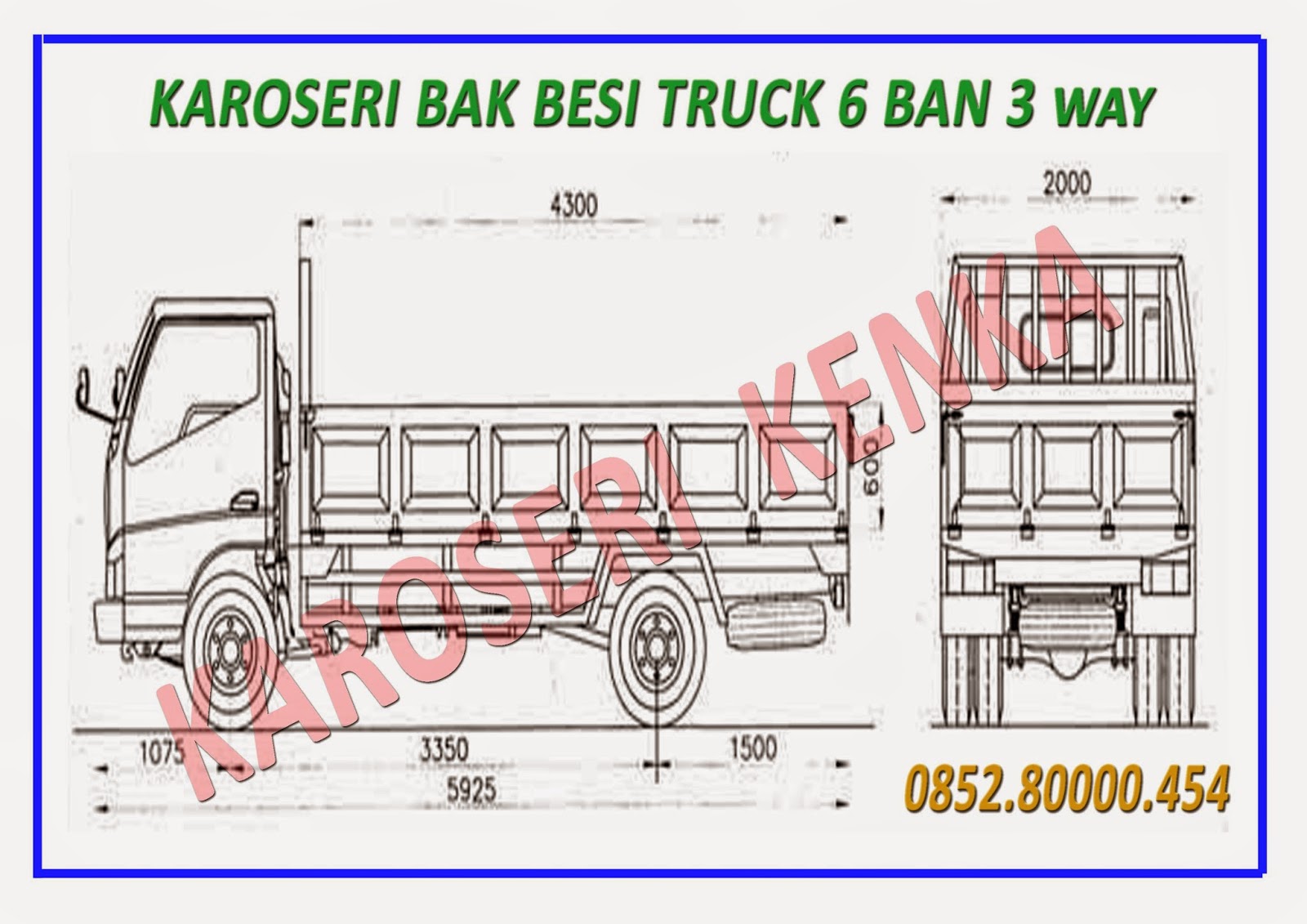 KAROSERI BAK  BESI dan DIMENSI UKURAN  KAROSERI KENKA