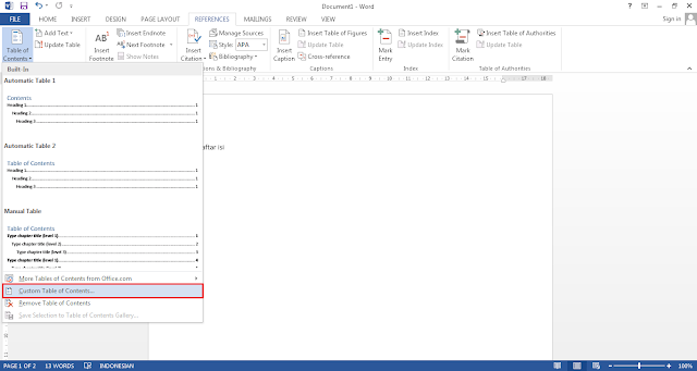 Cara Mudah Membuat Daftar Isi Otomatis Di Microsoft Office Word