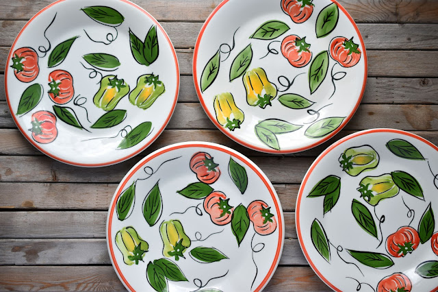 Thrifty finds - Pier 1 hand-painted in Italy pepper and tomato plates