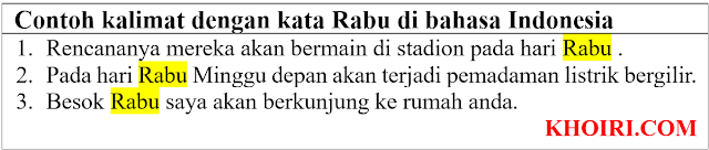 21 Contoh Kalimat Rabu di Bahasa Indonesia dan Pengertiannya