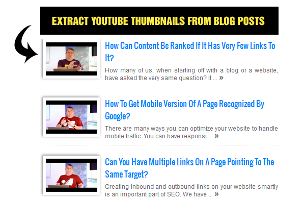 Extract YouTube Thumbnails from Blog posts