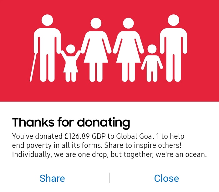 Donate Money Using Samsung Global Goals App