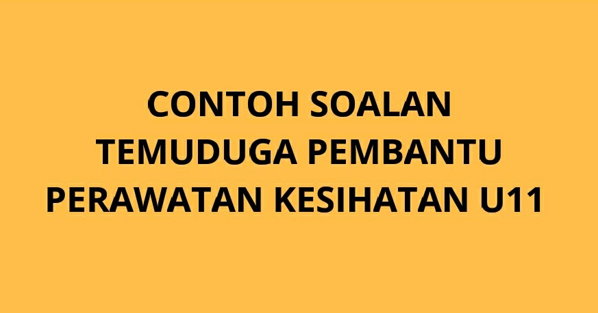 Contoh Soalan Temuduga Spa Pembantu Tadbir - Kecemasan k