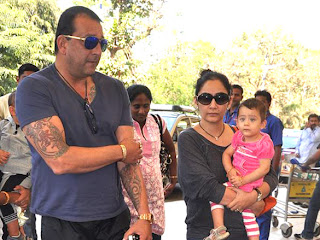 Sanjay and Manyata leave for Rohit Dhawan's wedding in Goa Images
