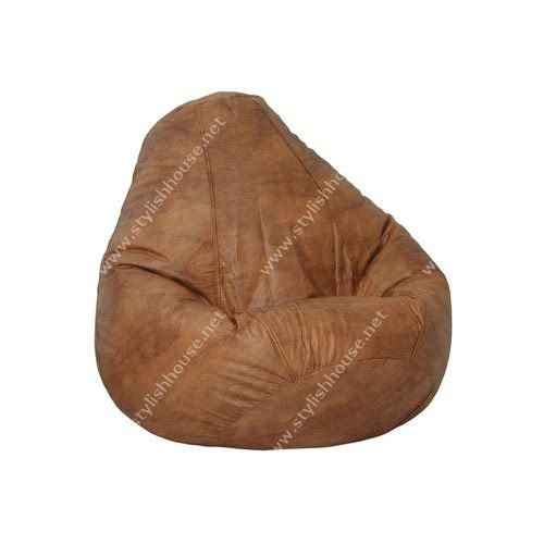 Brown artificial leather bean bag seat