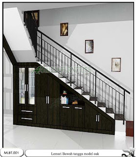  Lemari  bawah  tangga  minimalis oak