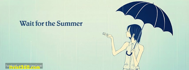 Ảnh bìa cho Facebook mưa | Cover FB timeline rain, cô gái cầm ô che mưa