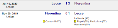 Head to Head Lecce vs Fiorentina Tgl 18 October 2022