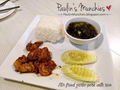 Paulin's Muchies - Bangkok: Hung Sen at Central World Plaza - Stir fried pork with garlic and pepper and rice