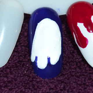 Ghost nails for halloween barry m indigo 312 base colour matt white 66 barry m nail art brush dotting tool