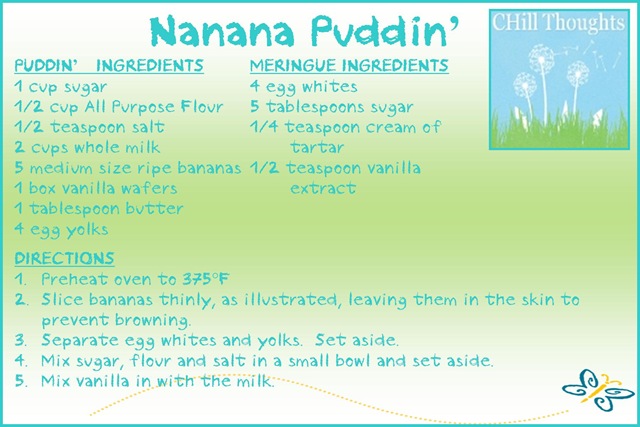 Nanana Puddin Recipe Card 1