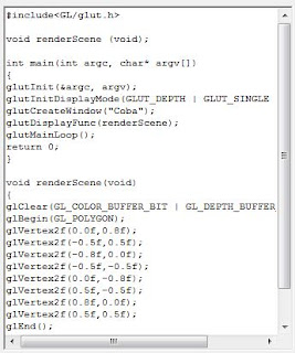 hasil source code yang digenerate oleh program Glut Code Maker