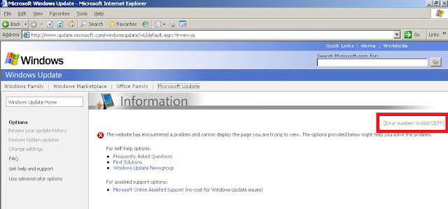 Image result for Windows update error 0x80072EFF