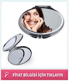 Kişiye Özel Oval Metal Makyaj Aynası