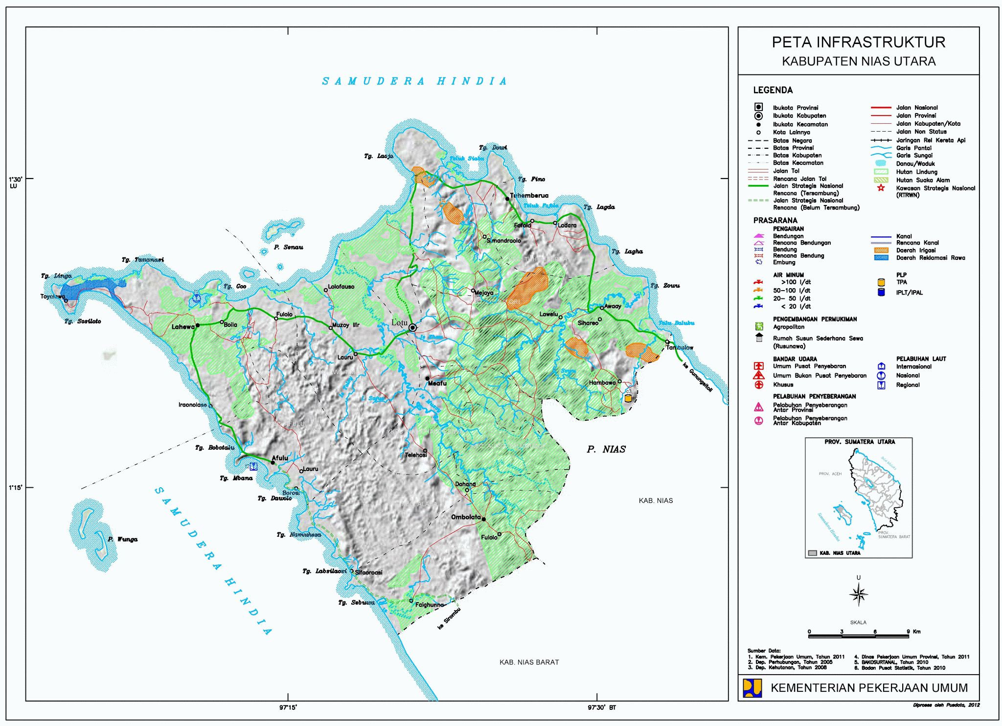 Peta Kota Peta Kabupaten  Nias Utara 