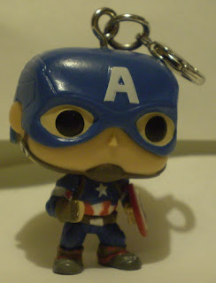Front of Captain America Pocket Pop Keychain out of the box