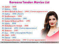 raveena tandon movies list aatish, mohra, main khiladi tu anari, zamaana deewana, vijeta, khiladiyon ka khiladi, rakshak, ziddi, daava