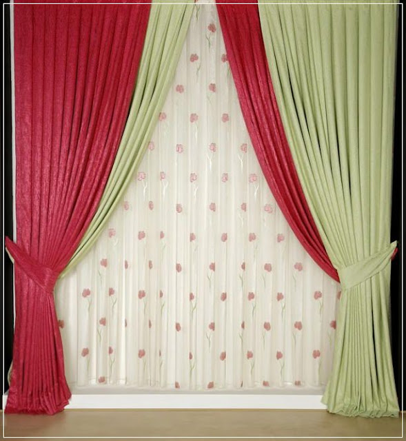 beige and red curtain ideas for living room